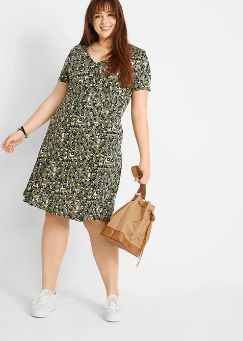 Trikåklänning av viskosmix med mjukt fall, bonprix