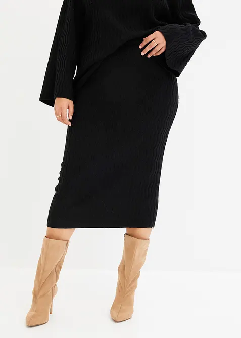 Stickad pennkjol, bonprix