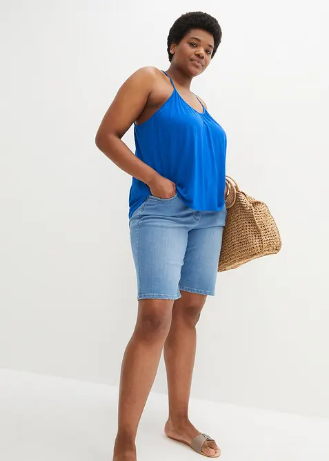 Följsamt viskoslinne med smala axelband, bonprix