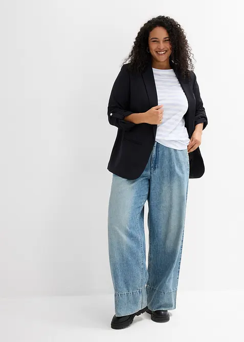 Topp med båtringning och trekvartsärm, bonprix