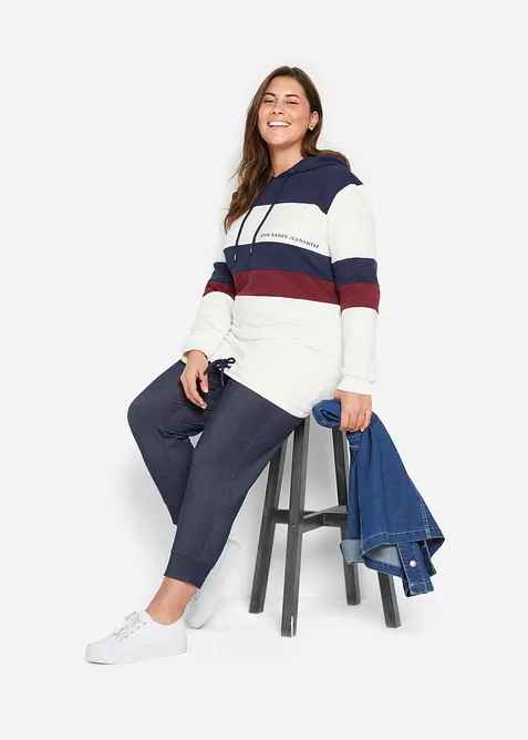 Trik&aring;byxa med jeanslook, 7/8-l&auml;ngd, bonprix