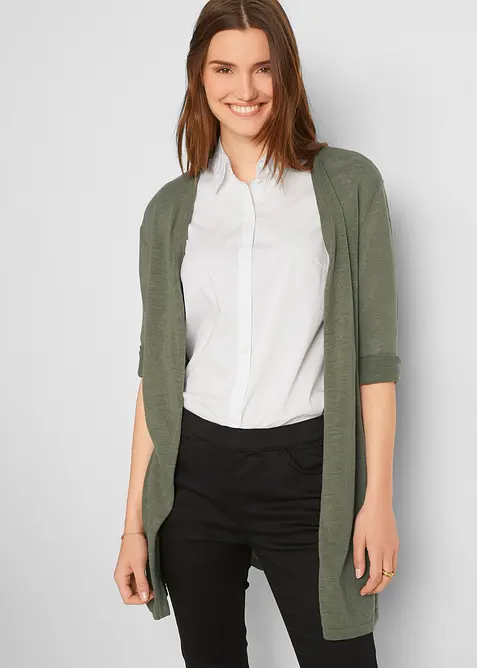 L&aring;ng cardigan utan kn&auml;ppning, bonprix