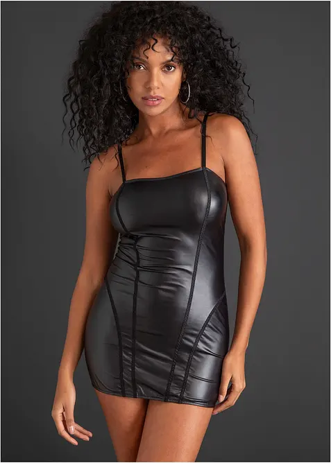 Kl&auml;nning med wetlook, bonprix
