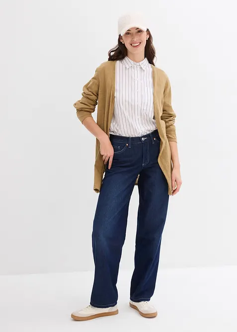 Cardigan i slubgarn av bomull, bonprix