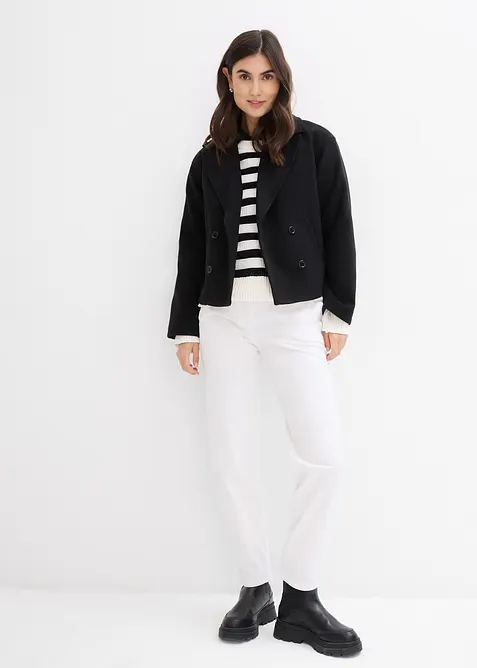 Oversizeblus i bomull med trekvartsärm, bonprix