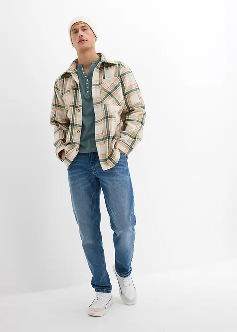 L&aring;ng&auml;rmad farfarstr&ouml;ja i ekologisk bomull, smal passform, bonprix