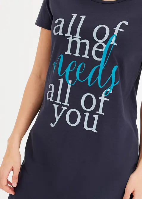 Kort nattlinne av bomull (2-pack), bonprix