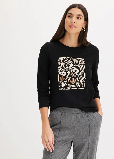 L&aring;ng&auml;rmad topp med ekologisk bomull, bonprix