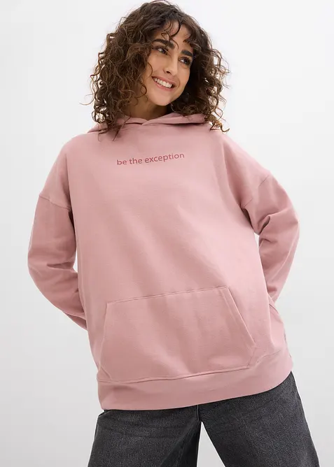 Sweatshirt med huva i ekologisk bomull, bonprix