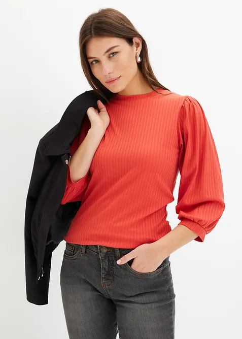 Topp med &auml;rmar med volym, bonprix