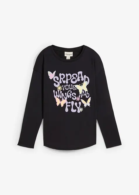 L&aring;ng&auml;rmad topp i ren ekologisk bomull, bonprix