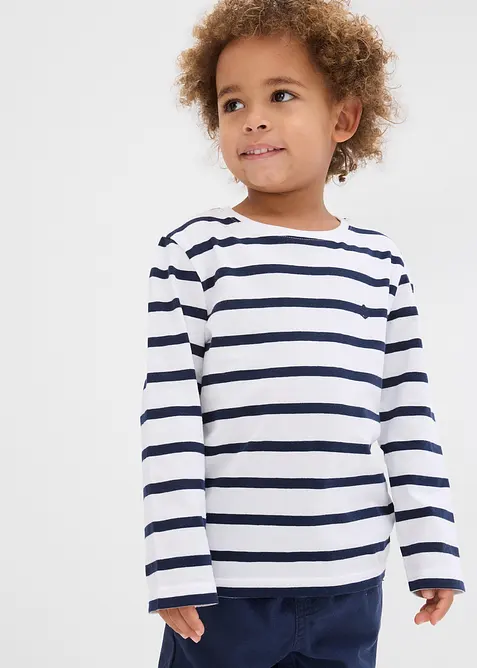 L&aring;ng&auml;rmad T-shirt i ren ekologisk bomull f&ouml;r barn (2-pack), bonprix