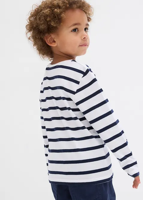 L&aring;ng&auml;rmad T-shirt i ren ekologisk bomull f&ouml;r barn (2-pack), bonprix