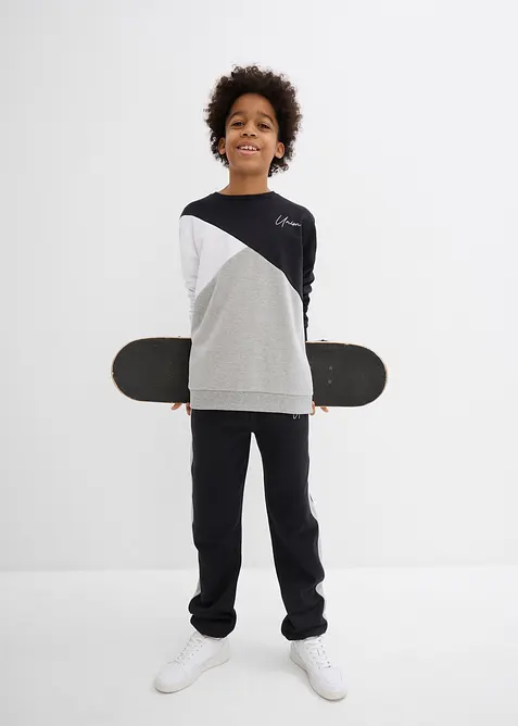 Sweatshirt i ren ekologisk bomull f&ouml;r barn, avslappnad passform, bonprix