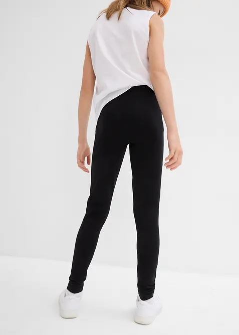 Leggings av stretchig mix med ekologisk bomull (3-pack), bonprix