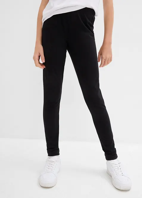 Leggings av stretchig mix med ekologisk bomull (3-pack), bonprix