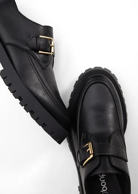 Kraftiga loafers med sp&auml;nne, bonprix