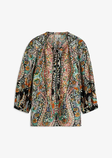 Blustunika i böljande satin, bonprix