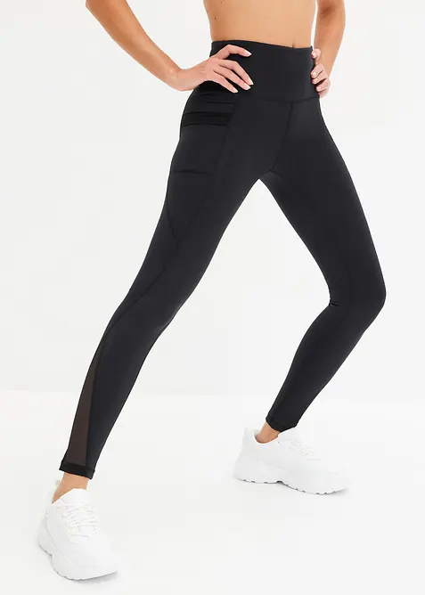 Sportleggings med mesh och mobilficka, bonprix