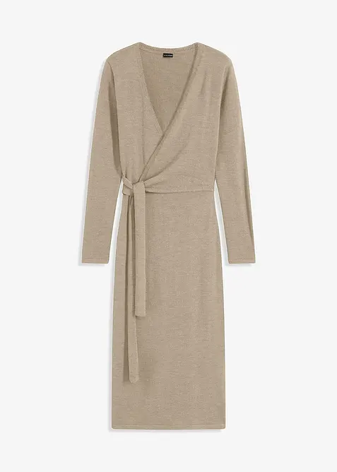 Mellanlång stickad klänning, bonprix