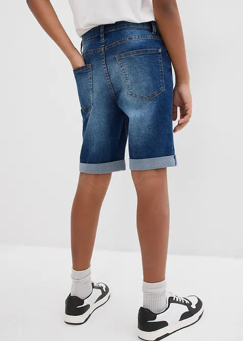 Stretchiga jeansbermudas f&ouml;r barn, Slim Fit, bonprix