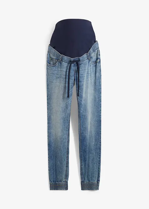 Mammajoggers i denim av ekologisk bomull, bonprix