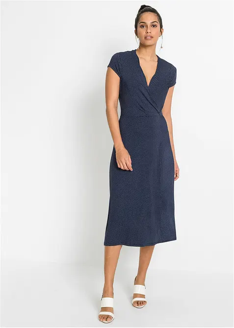 Mellanlång klänning i viskosmix, bonprix