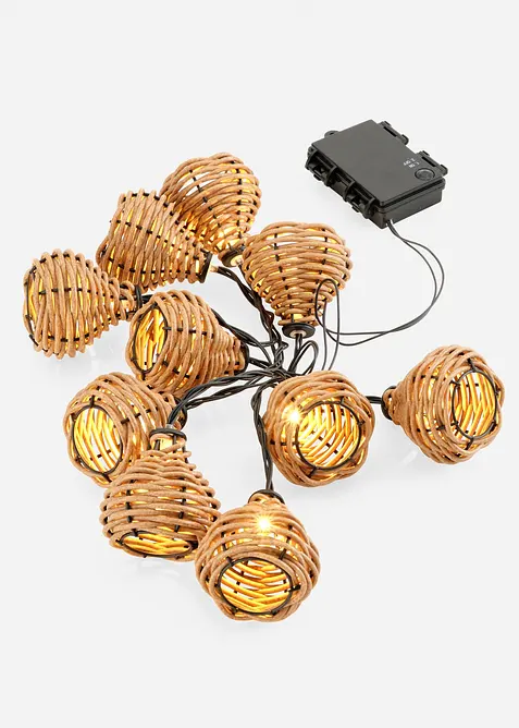 Ljusslinga med fl&auml;tad rotting, bonprix