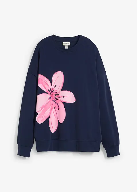 Sweatshirt med tryck i bomullsmix, bonprix