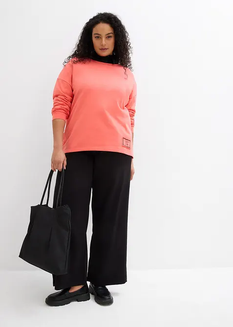 Sweatshirt i bomullsmix som &auml;r l&auml;ngre bak &auml;n fram, bonprix