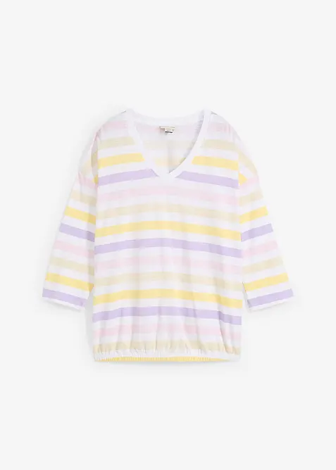 Topp i slub av ekologisk bomull  med 3/4-&auml;rm, bonprix