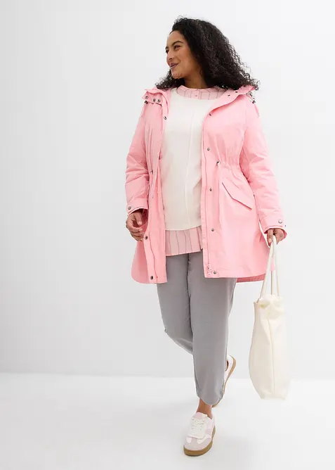 L&aring;ng parkas med huva, bonprix