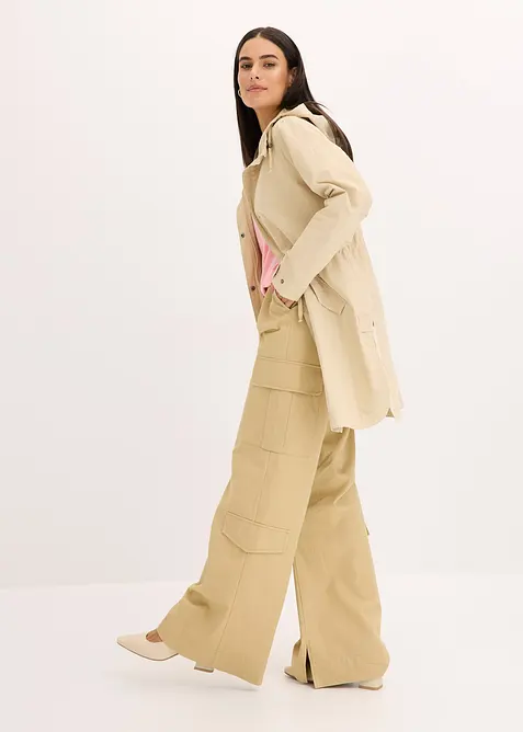 L&aring;ng parkas med huva, bonprix