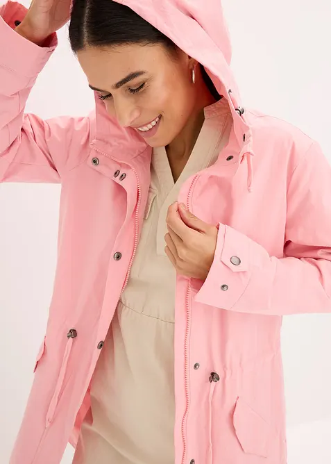 Lång parkas med huva, bonprix