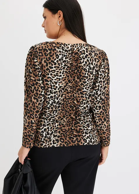 Långärmad topp med rynkade detaljer, bonprix