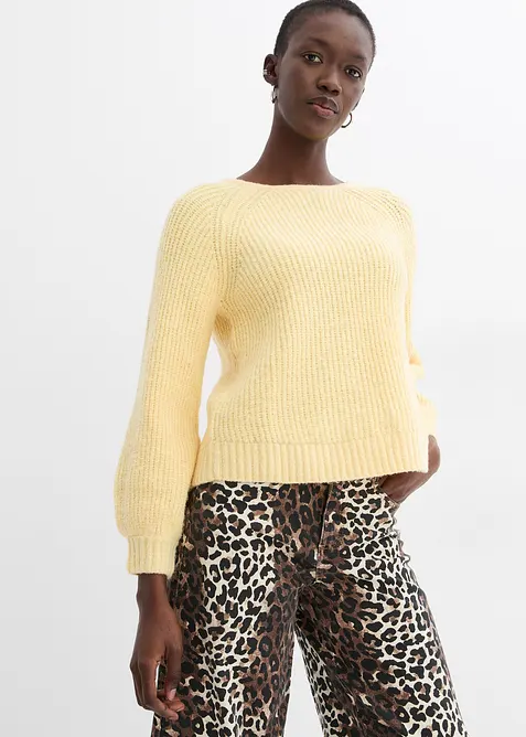 Vändbar cardigan med rosetter, bonprix