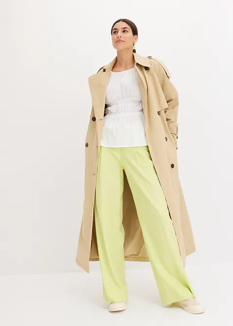 Palazzobyxa i l&auml;tt linnemix, bonprix