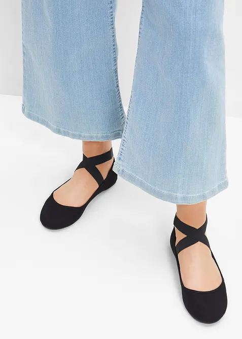 Ballerinaskor med elastiska remmar, bonprix