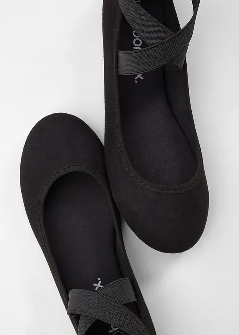 Ballerinaskor med elastiska remmar, bonprix