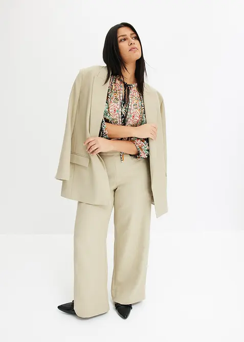 Blustunika i böljande satin, bonprix