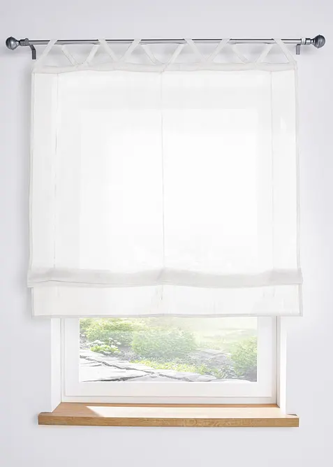 Hissgardin med dragband och linnelook, bonprix