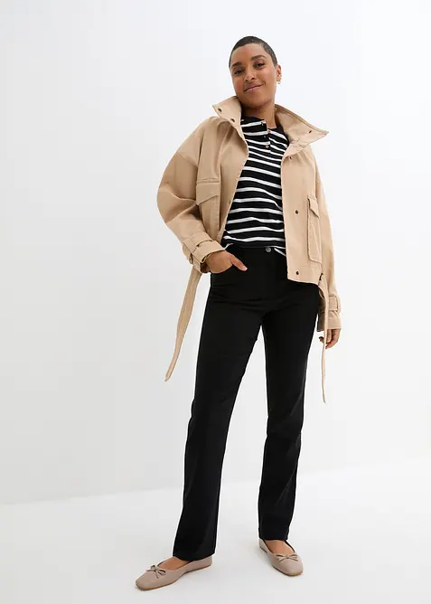 Stretchig bengalinbyxa med bekv&auml;m midja och raka ben, bonprix