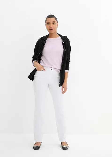 Stretchig bengalinbyxa med bekv&auml;m midja och raka ben, bonprix