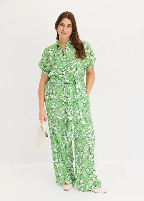 Jumpsuit i följsam viskosmix, bonprix