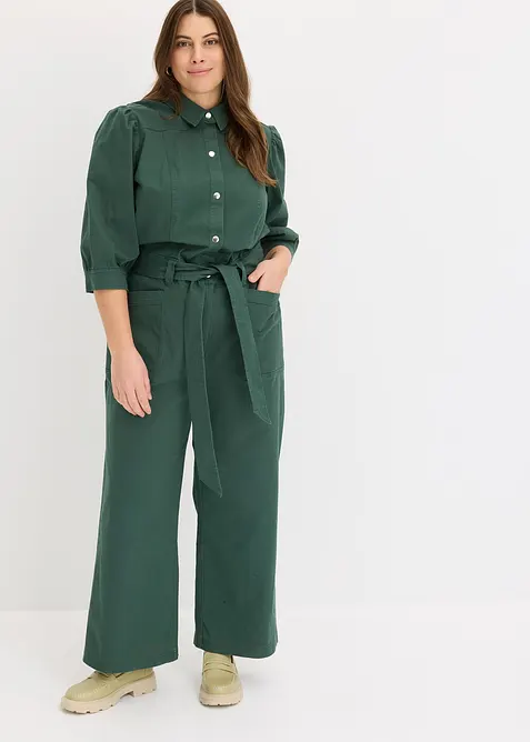 Jumpsuit med puffärmar i funktionsstil, bonprix