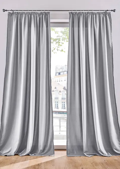 Gardinl&auml;ngd i l&auml;ttsk&ouml;tt mikrofiber  (2-pack), bonprix