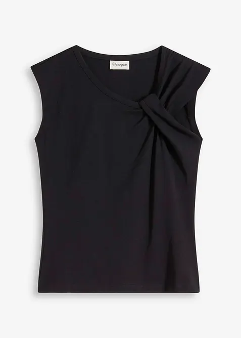 Topp med vriden design i elastisk bomullsmix, bonprix