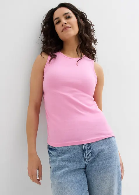 Ribbstickat linne i ren ekologisk bomull, bonprix