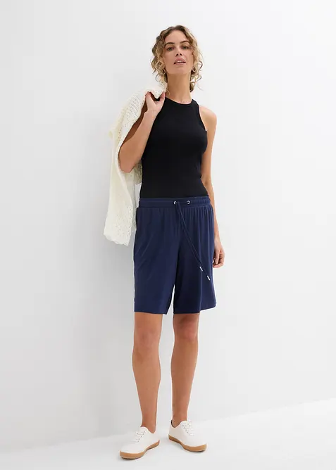 Jerseybermudas av viskos med mjukt fall, bonprix