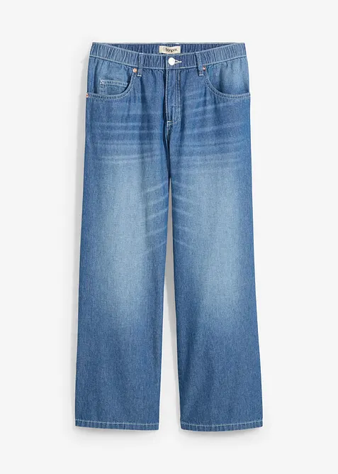 Straight Jeans Mid Waist med bekv&auml;m midja, cropped, bonprix
